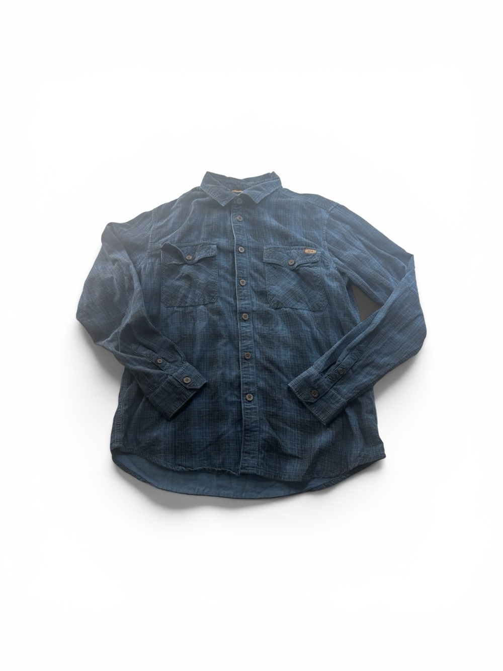 Billabong‎ Plaid Button Up Core Fit Black/Blue Plaid Men’s Size Medium Cotton
